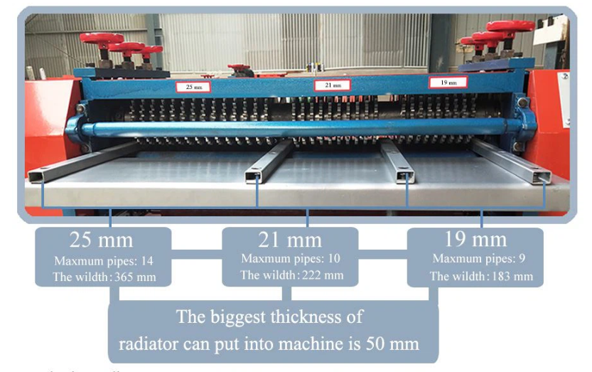 Internal structure of radiator disassembly machine